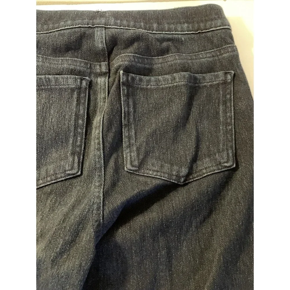 Spanx medium wash stretch dark wash denim skinny blue jeans pants size Medium